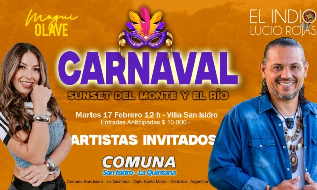 🎭 Villa San Isidro se prepara para vivir el CARNAVAL SUNSET del Monte y el Río