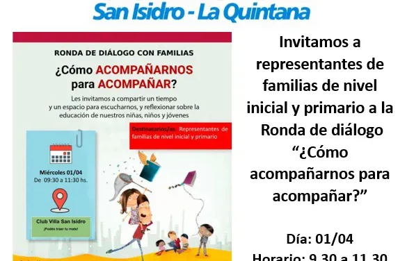 La Comuna convoca a una Ronda de Diálogo para fortalecer el acompañamiento educativo en las familias