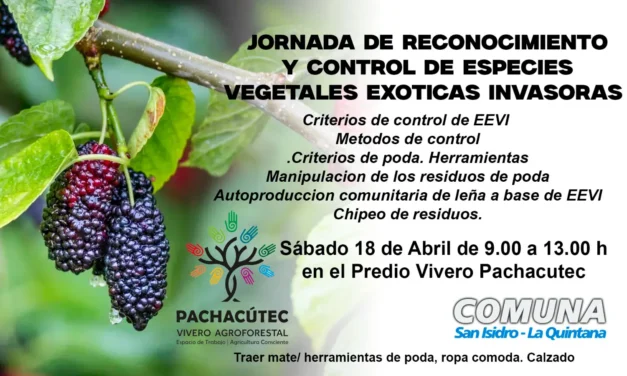 Jornada de reconocimiento y control de especies vegetales exoticas invasoras.