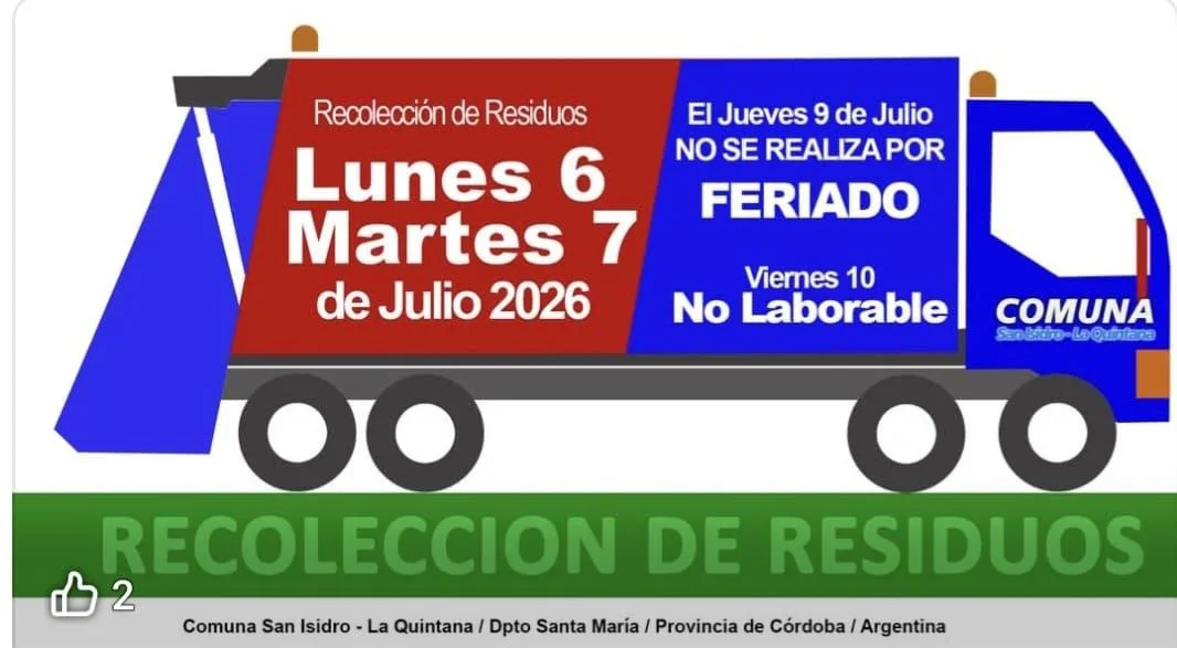 Cronograma de Recolección de Residuos para la Semana del 6 al 10 de Julio