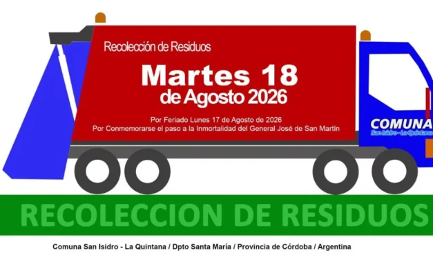 Recolección de Residuos – Martes 18 de Agosto