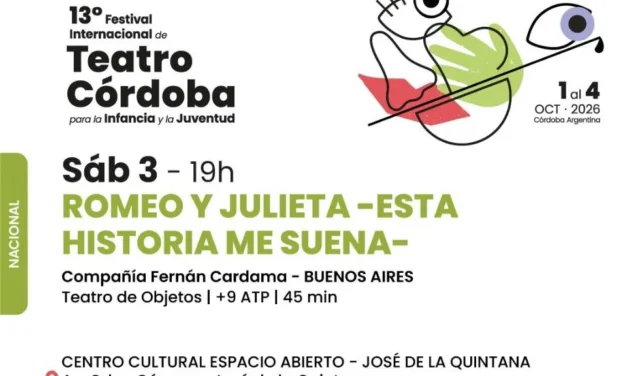 🎭🎊XIII Festival Internacional de Teatro Córdoba para la Infancia y la Juventud.En el Cc Espacio Abierto en José de la Quintana.🎉
